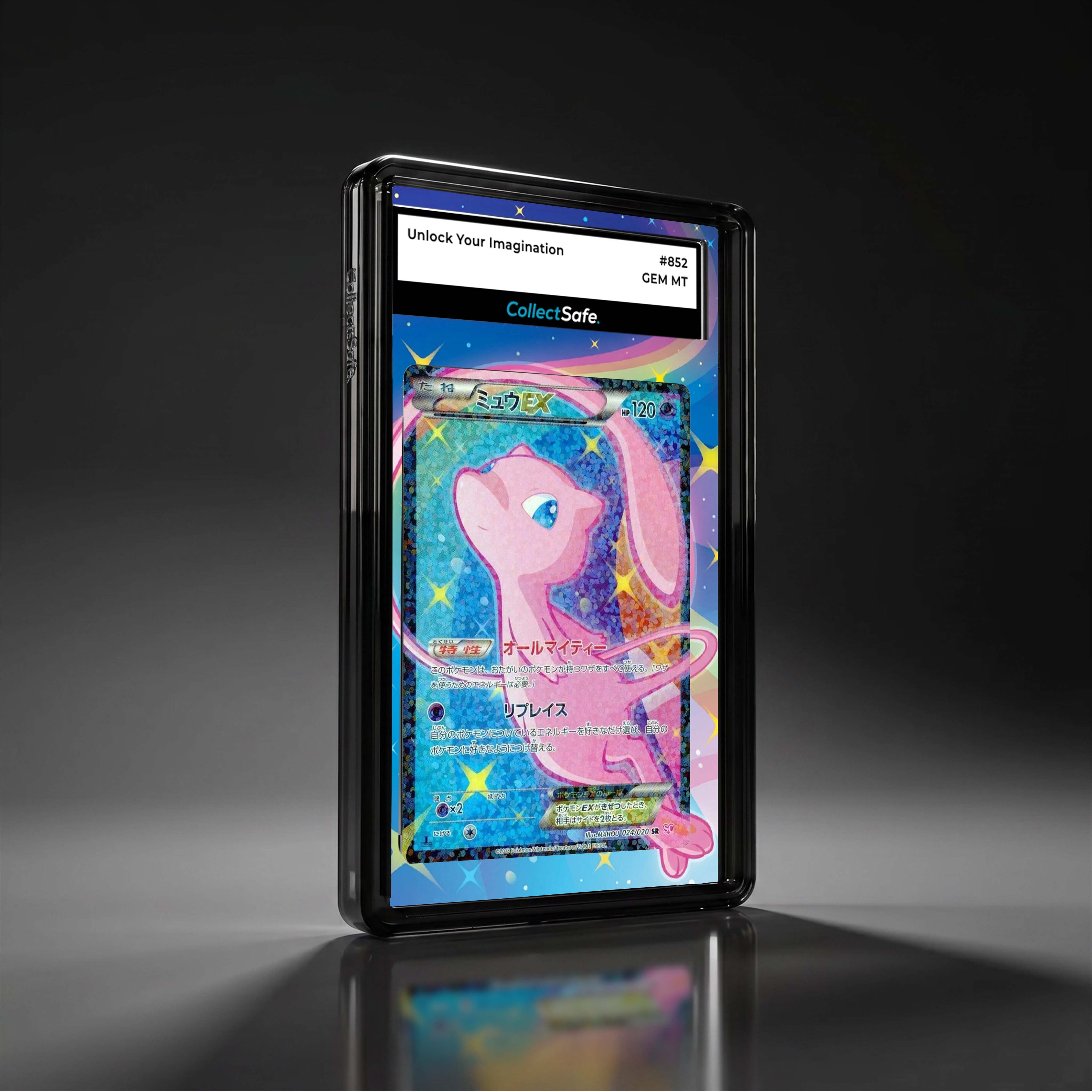 Mew EX [1st Edition] 擴圖套裝 | PSA鑑定卡保護殼 | 防UV漸變磨砂