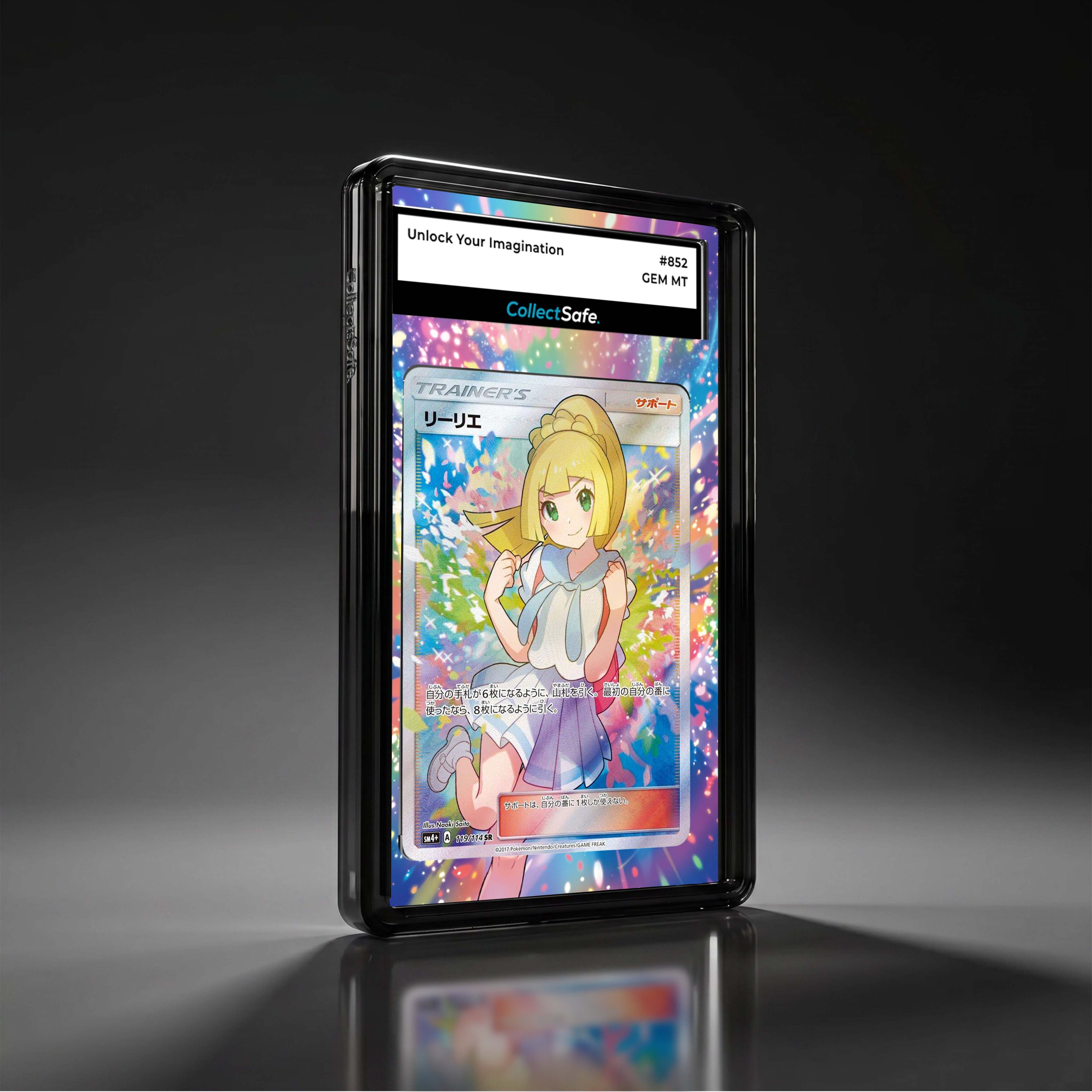 加油莉莉艾擴圖套裝 | PSA鑑定卡保護殼 | 防UV漸變磨砂｜SM4+ 119/114 SR