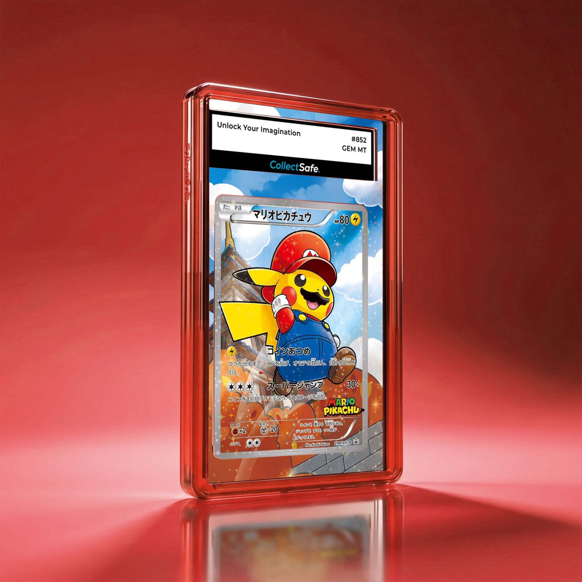 CollectSafeMario比卡超擴圖套裝 | PSA鑑定卡保護殼 | 防UV漸變磨砂｜PROMO XY-P 294/XY-P
