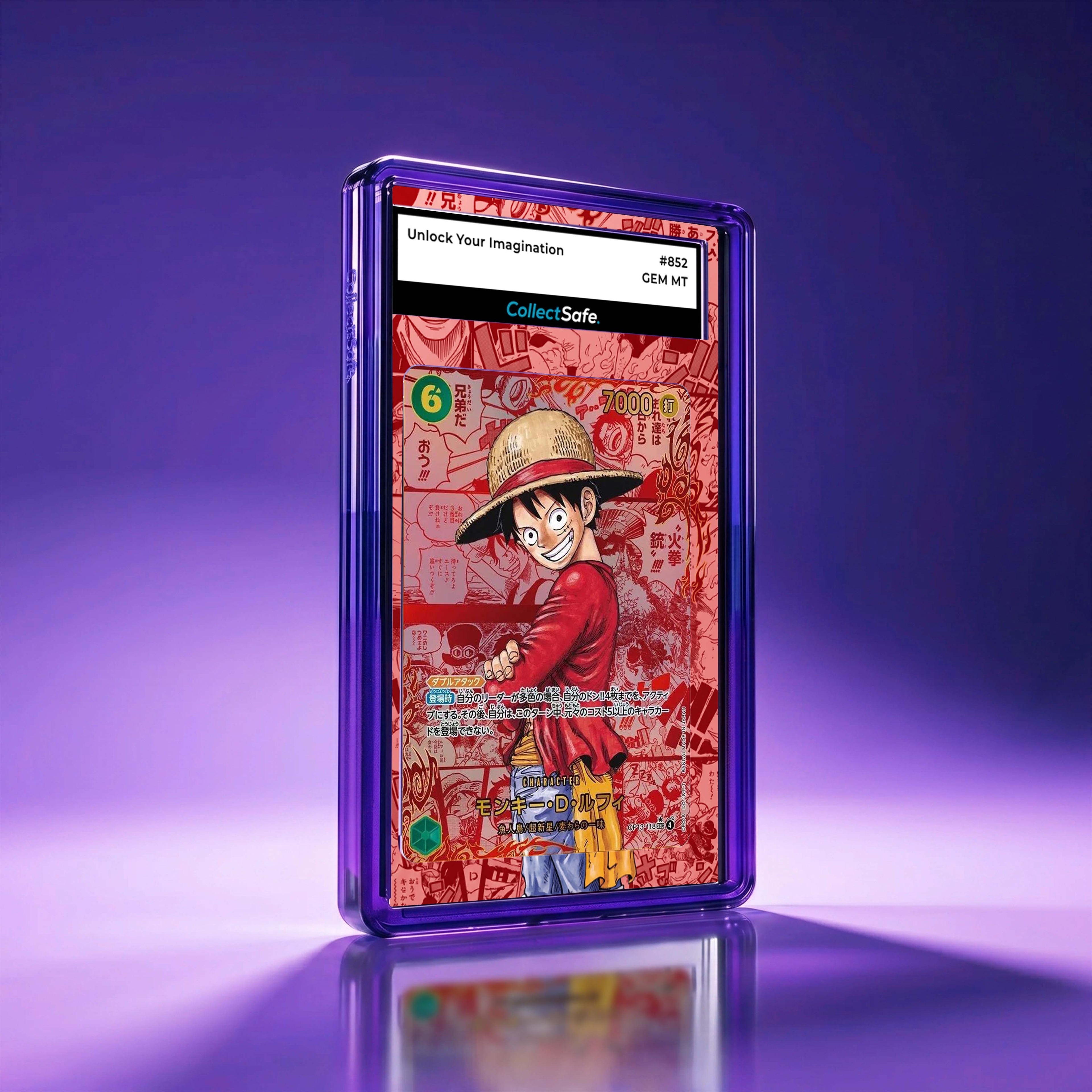 紅漫魯夫擴圖套裝 | PSA鑑定卡保護殼 | 防UV漸變磨砂