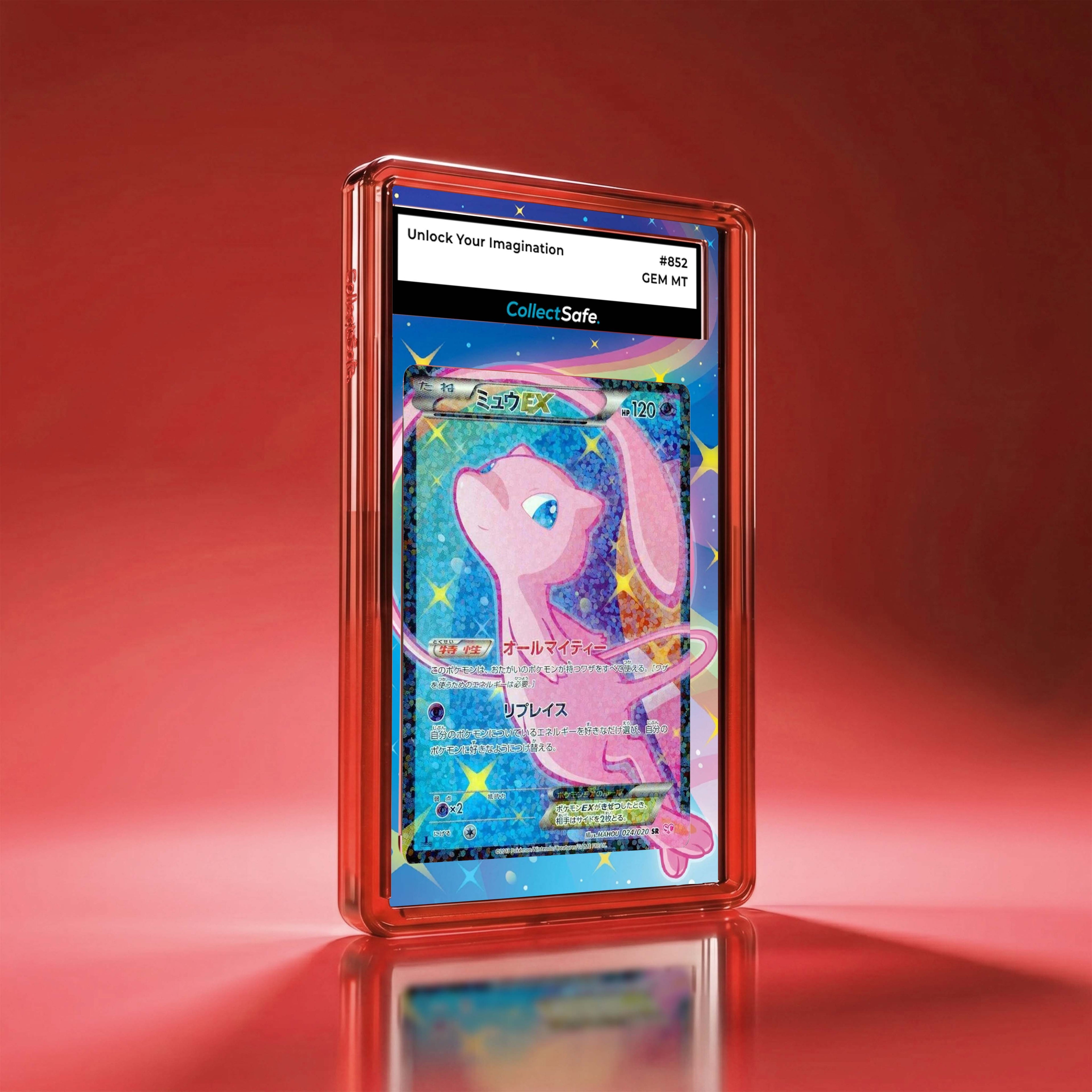 Mew EX [1st Edition] 擴圖套裝 | PSA鑑定卡保護殼 | 防UV漸變磨砂
